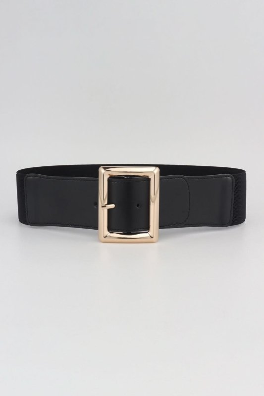 Rectangle Buckle Elastic Wide Belt - ShalayeFashion