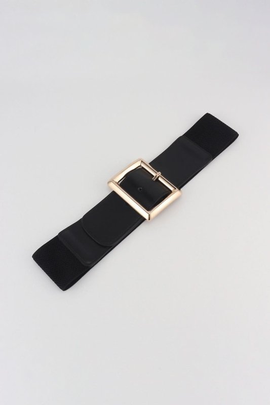 Rectangle Buckle Elastic Wide Belt - ShalayeFashion