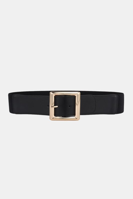 Rectangle Buckle Elastic Wide Belt - ShalayeFashion
