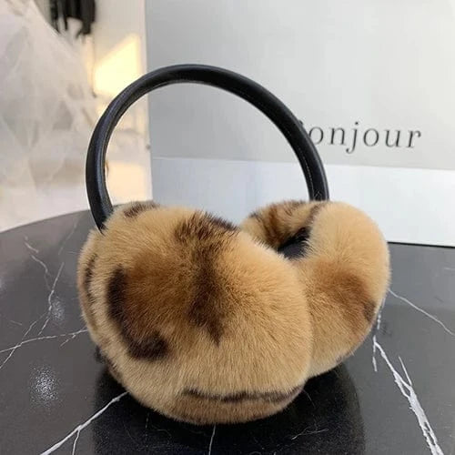 Rex Rabbit Fur Earmuffs Women Winter - ShalayeFashion