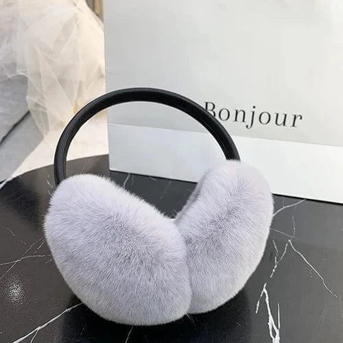 Rex Rabbit Fur Earmuffs Women Winter - ShalayeFashion