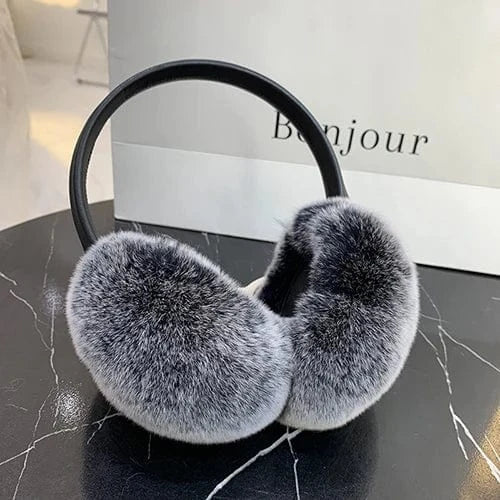 Rex Rabbit Fur Earmuffs Women Winter - ShalayeFashion