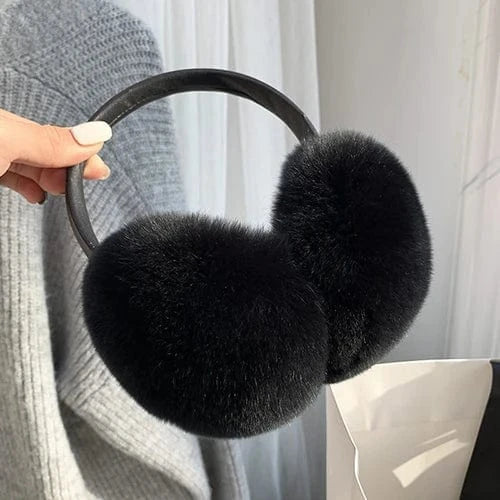 Rex Rabbit Fur Earmuffs Women Winter - ShalayeFashion