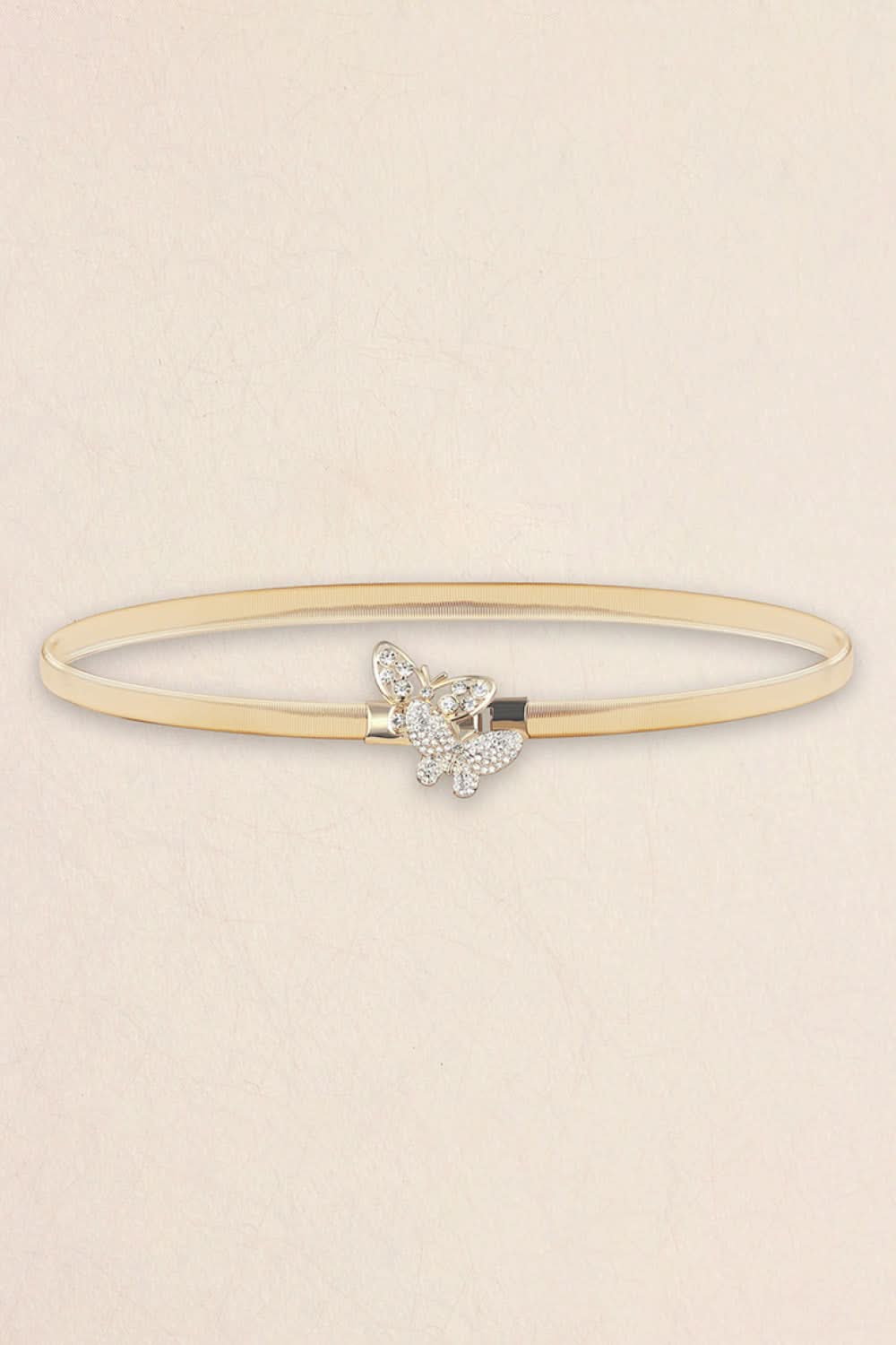Rhinestone Butterfly Elastic Metal Belt - ShalayeFashion