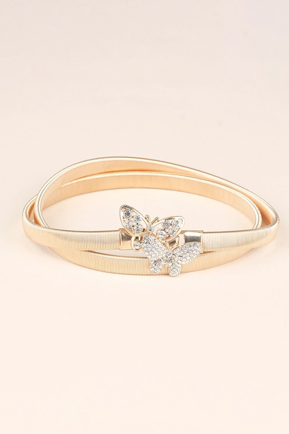 Rhinestone Butterfly Elastic Metal Belt - ShalayeFashion