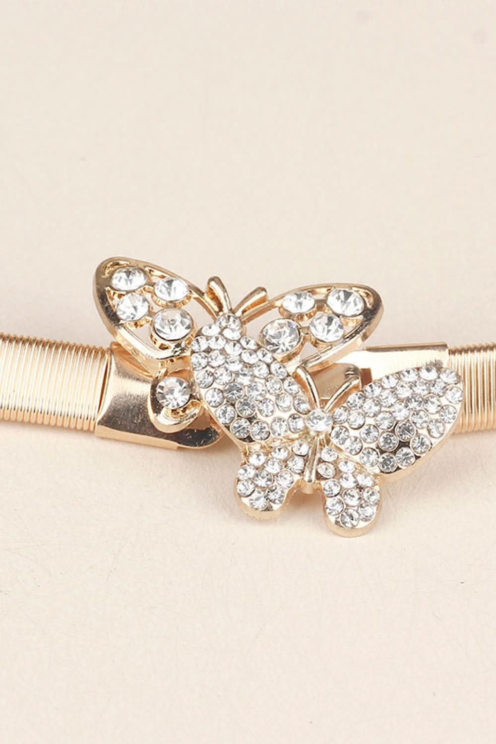 Rhinestone Butterfly Elastic Metal Belt - ShalayeFashion