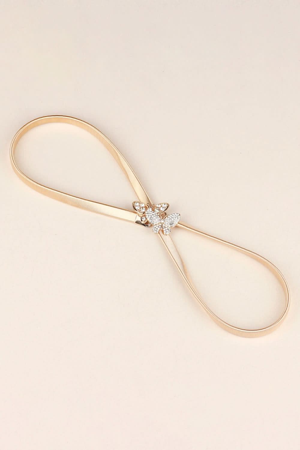 Rhinestone Butterfly Elastic Metal Belt - ShalayeFashion