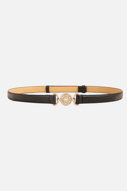 Rhinestone Decor PU Leather Belt - ShalayeFashion
