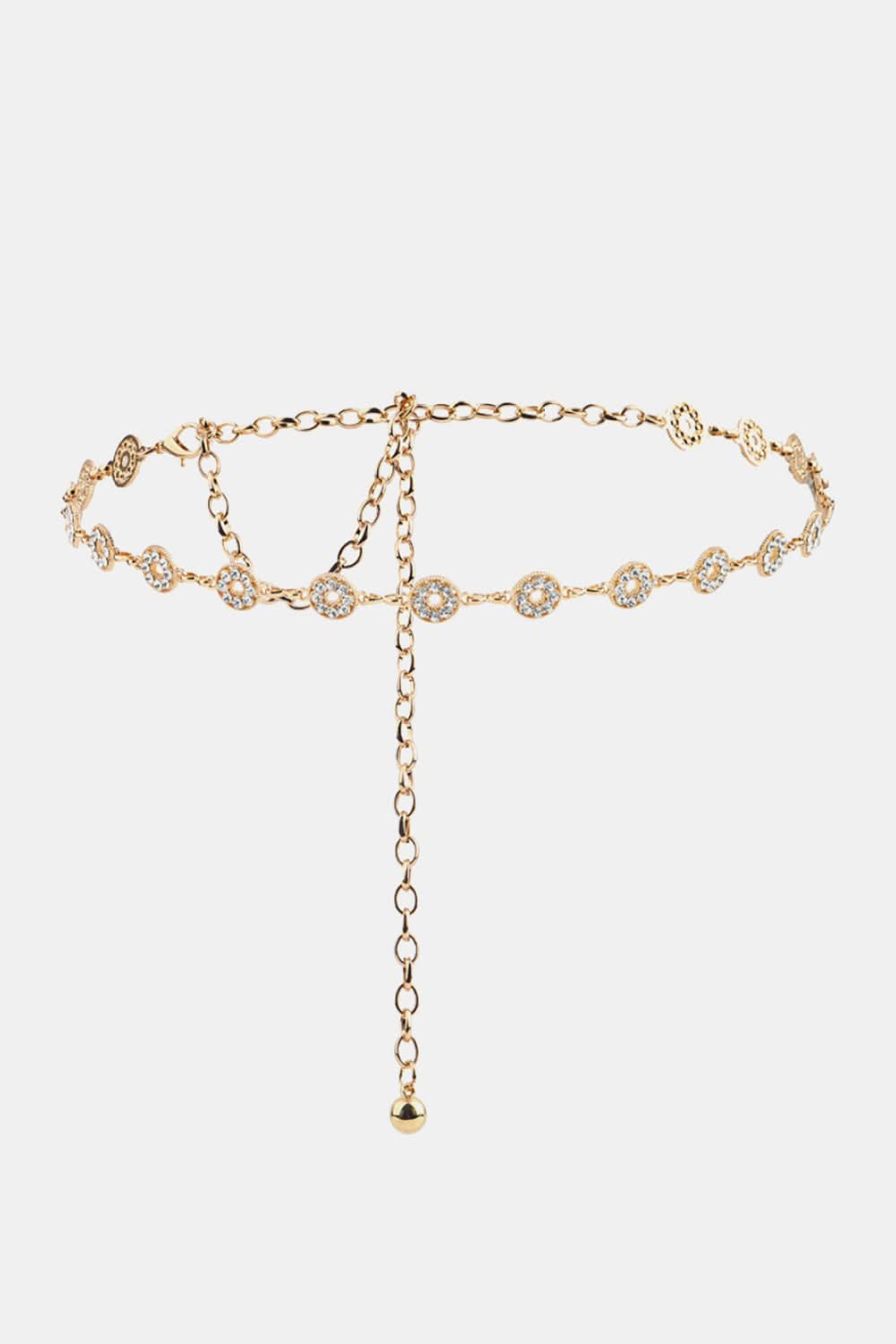 Rhinestone Decor Zinc Alloy Belt - ShalayeFashion