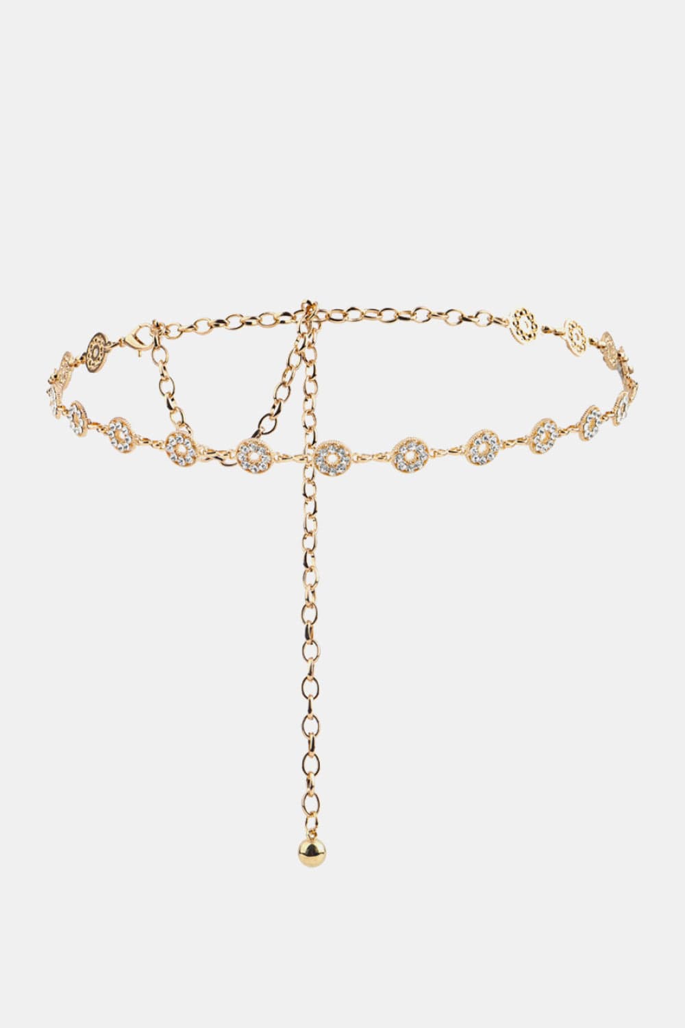 Rhinestone Decor Zinc Alloy Belt - ShalayeFashion