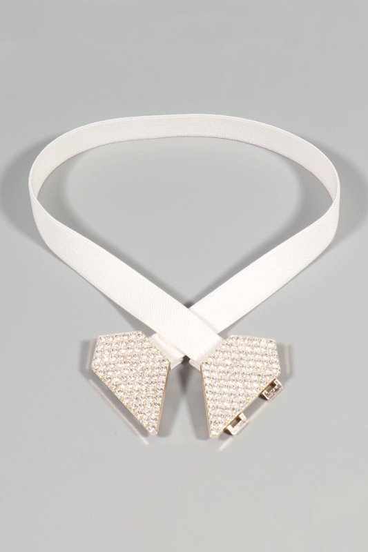 Rhinestone Heart Buckle Elastic Belt - ShalayeFashion