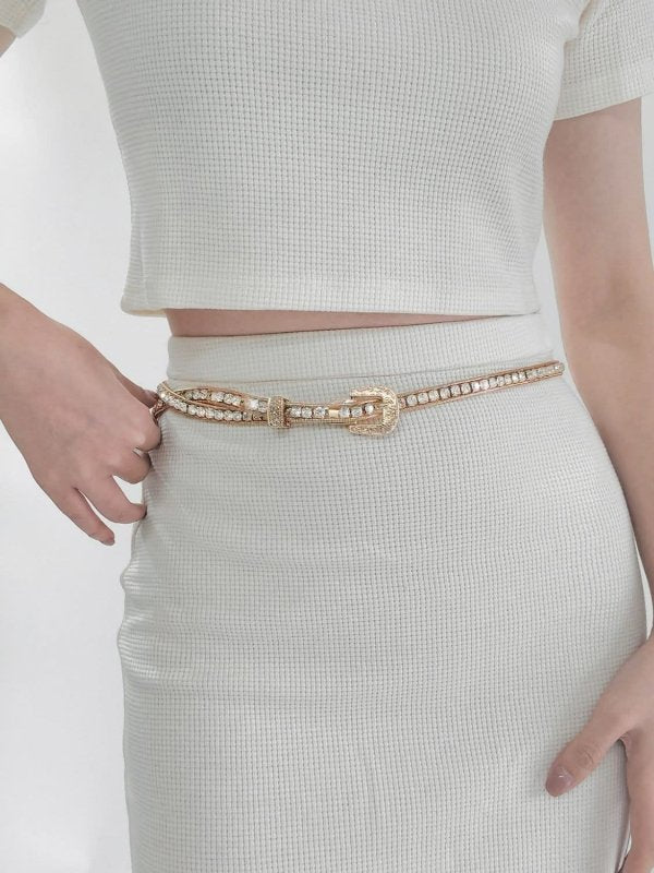 Rhinestone Metal Belt - ShalayeFashion