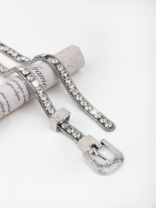 Rhinestone Metal Belt - ShalayeFashion