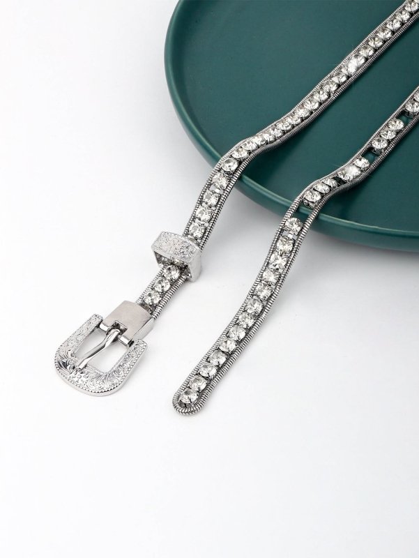 Rhinestone Metal Belt - ShalayeFashion