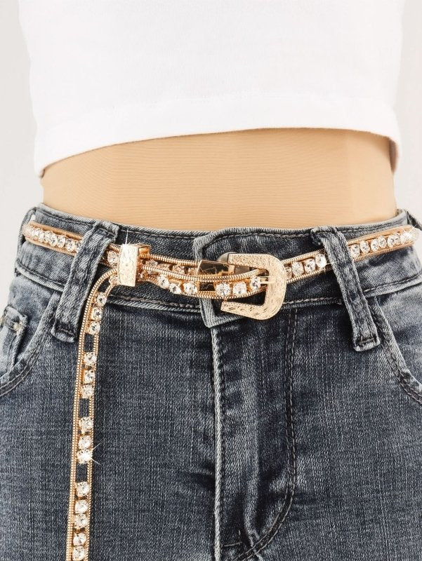 Rhinestone Metal Belt - ShalayeFashion