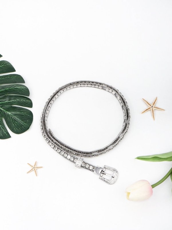 Rhinestone Metal Belt - ShalayeFashion