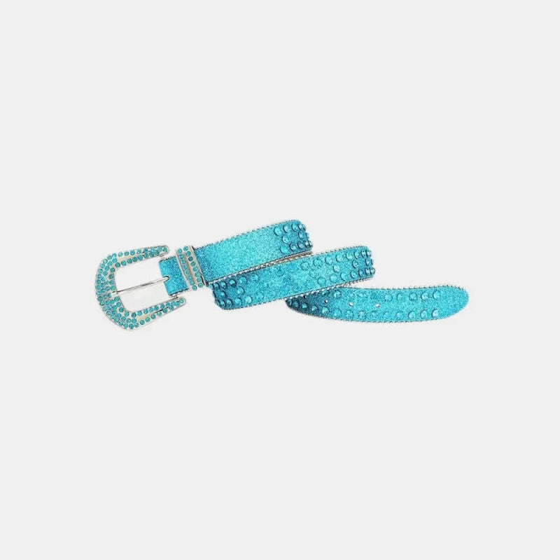 Rhinestone PU Leather Belt - ShalayeFashion