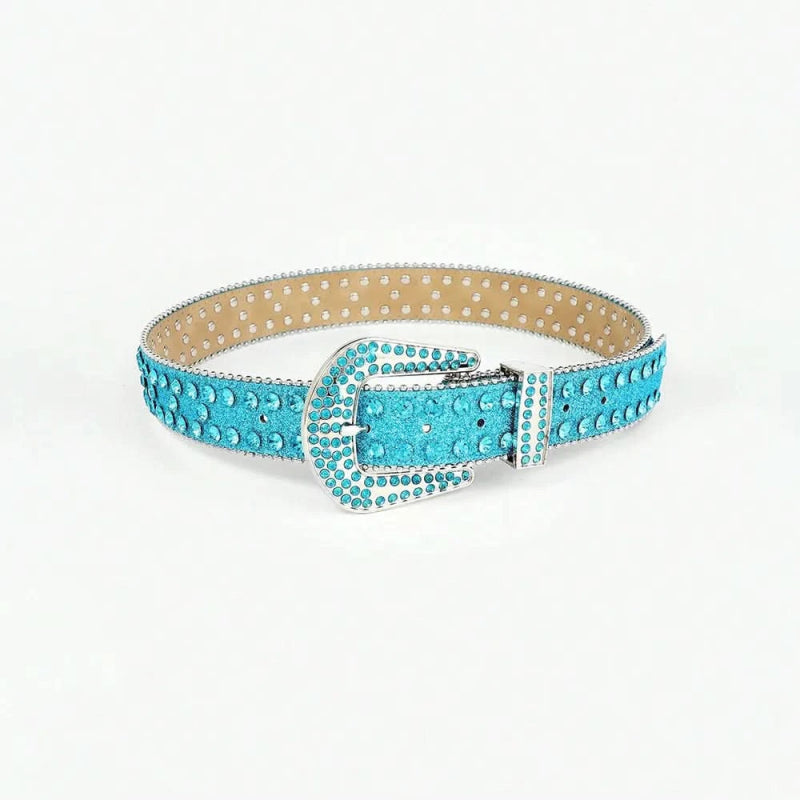 Rhinestone PU Leather Belt - ShalayeFashion