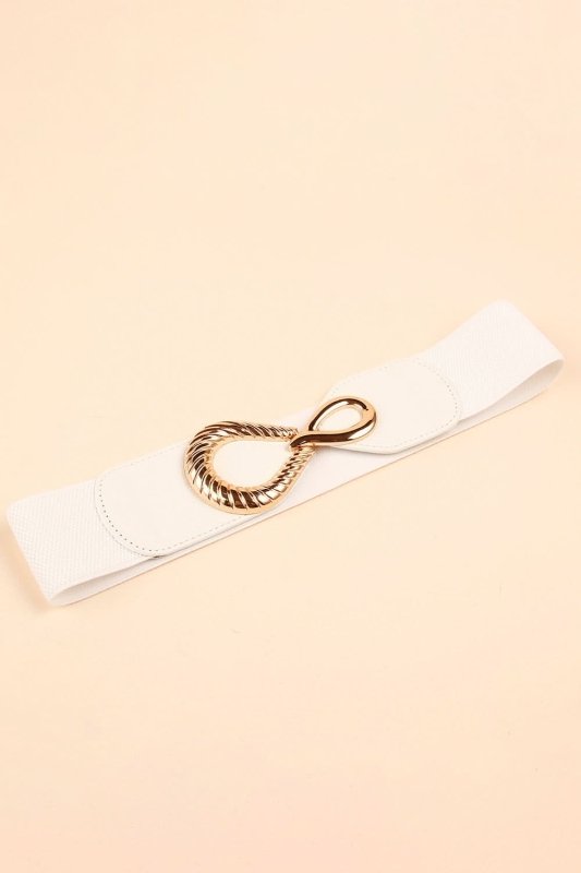 Ribbed Alloy Buckle Elastic Belt - ShalayeFashion