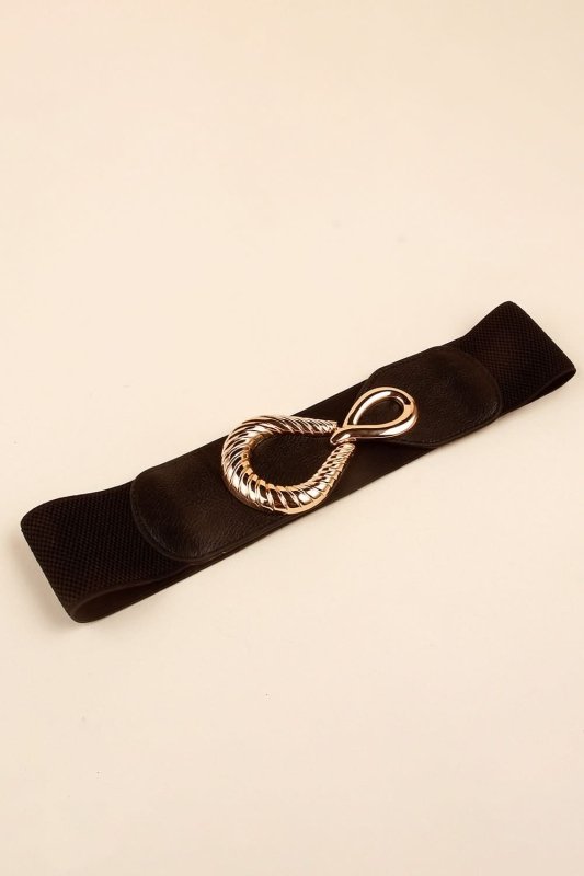 Ribbed Alloy Buckle Elastic Belt - ShalayeFashion