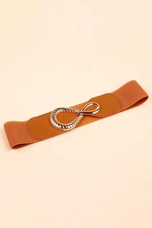 Ribbed Alloy Buckle Elastic Belt - ShalayeFashion