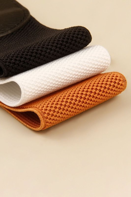 Ribbed Alloy Buckle Elastic Belt - ShalayeFashion