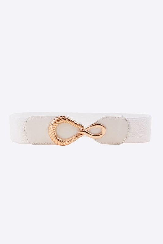 Ribbed Alloy Buckle Elastic Belt - ShalayeFashion