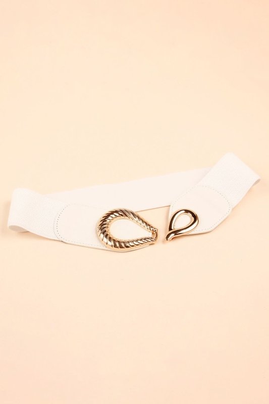 Ribbed Alloy Buckle Elastic Belt - ShalayeFashion