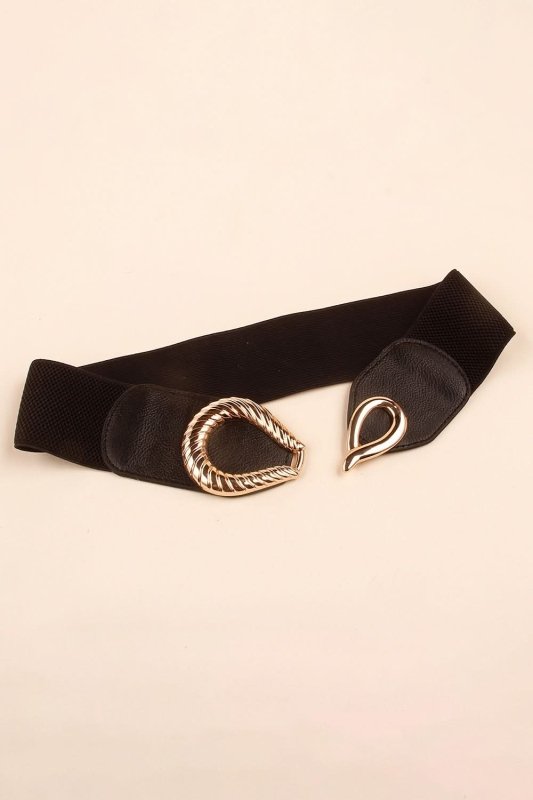 Ribbed Alloy Buckle Elastic Belt - ShalayeFashion