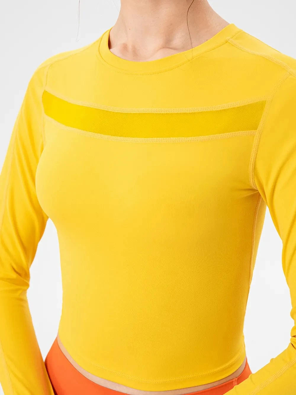 Round Neck Long Sleeve Active T-Shirt - ShalayeFashion