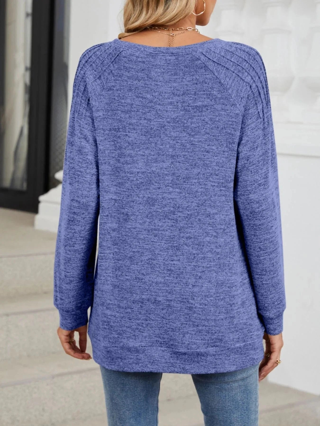 Round Neck Long Sleeve T-Shirt - ShalayeFashion