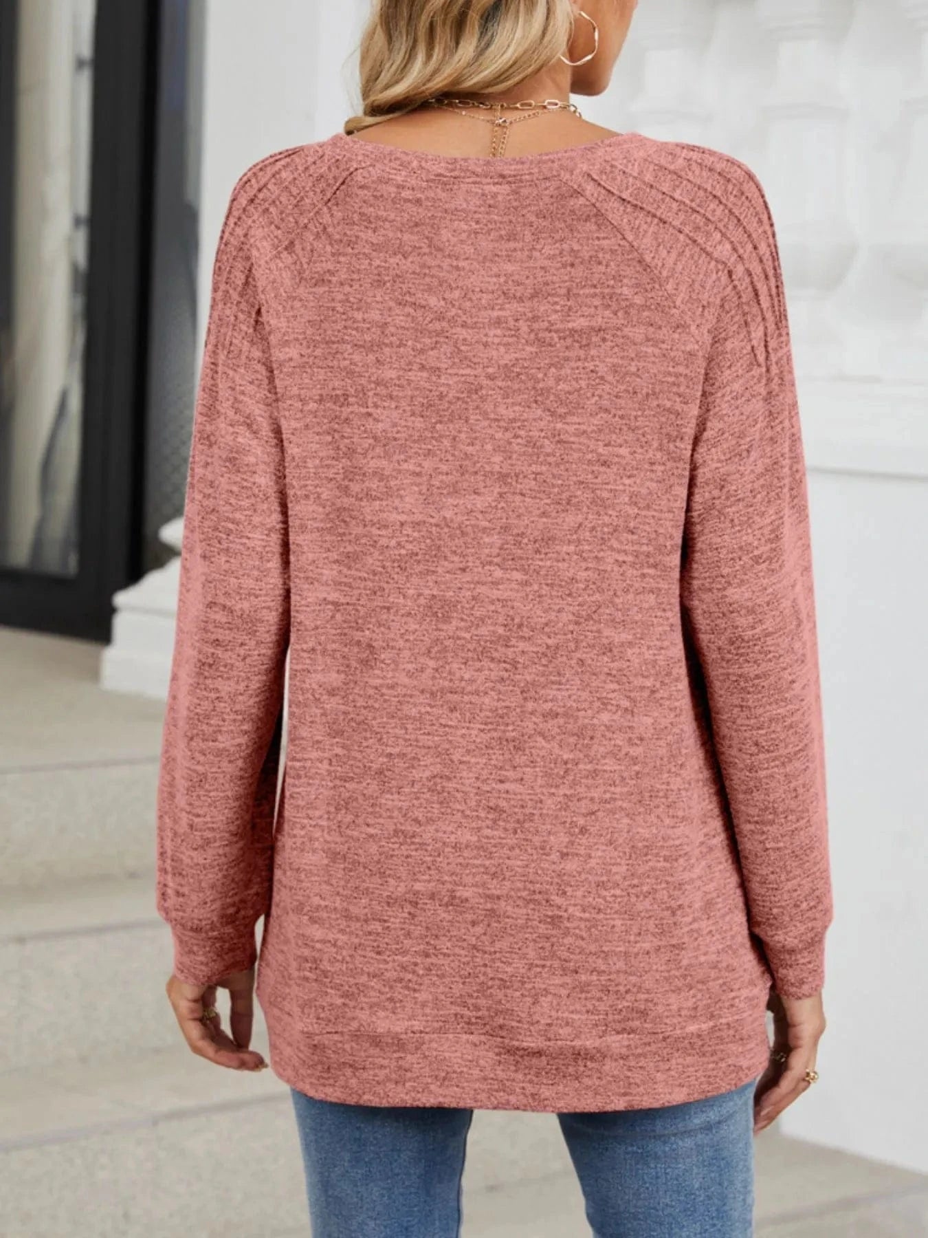 Round Neck Long Sleeve T-Shirt - ShalayeFashion