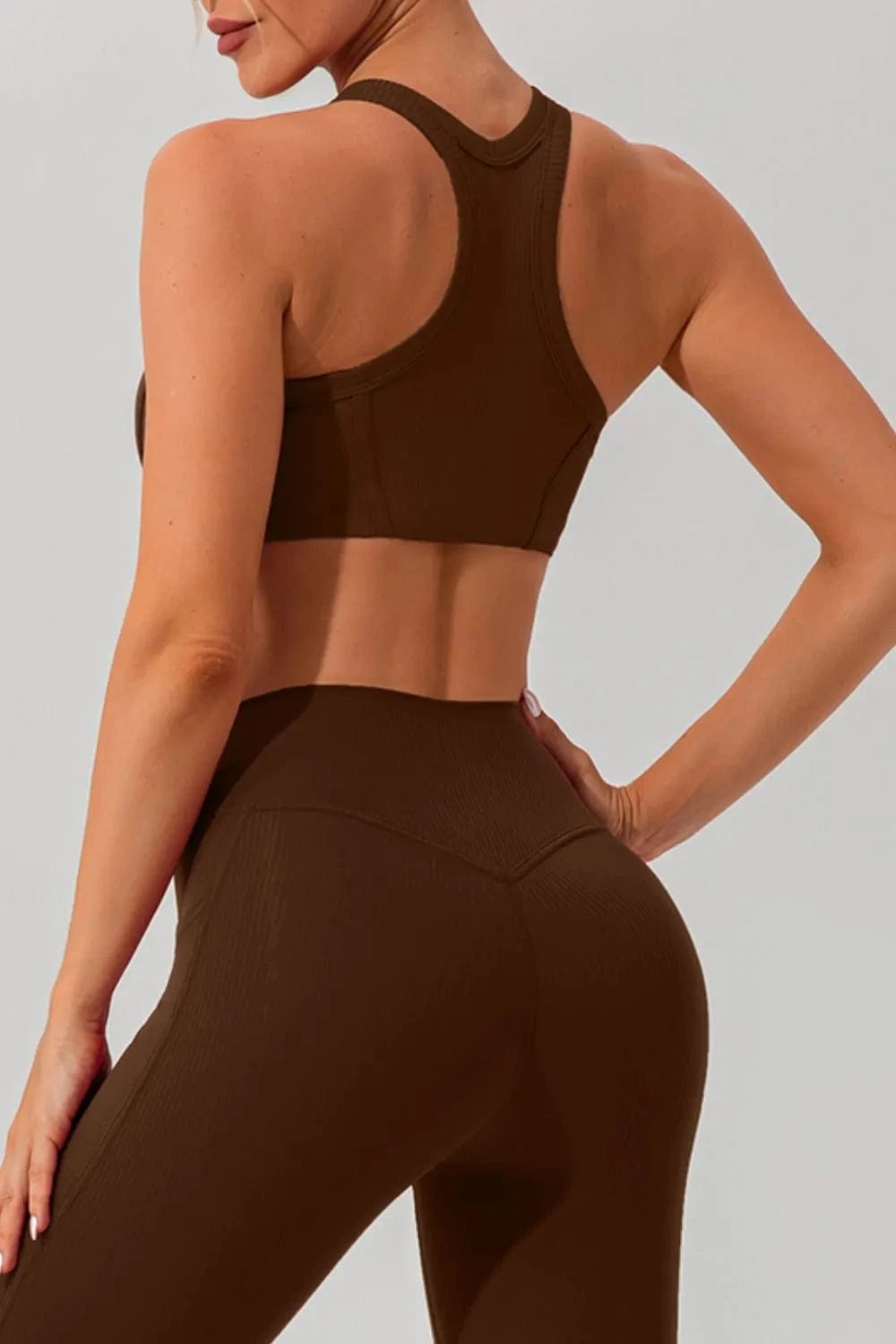Round Neck Racerback Active Tank - ShalayeFashion