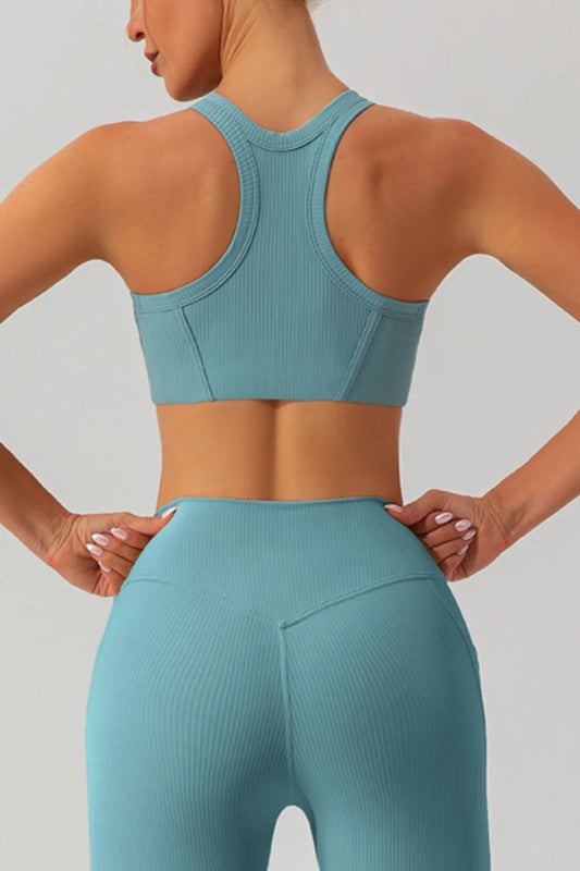 Round Neck Racerback Active Tank - ShalayeFashion