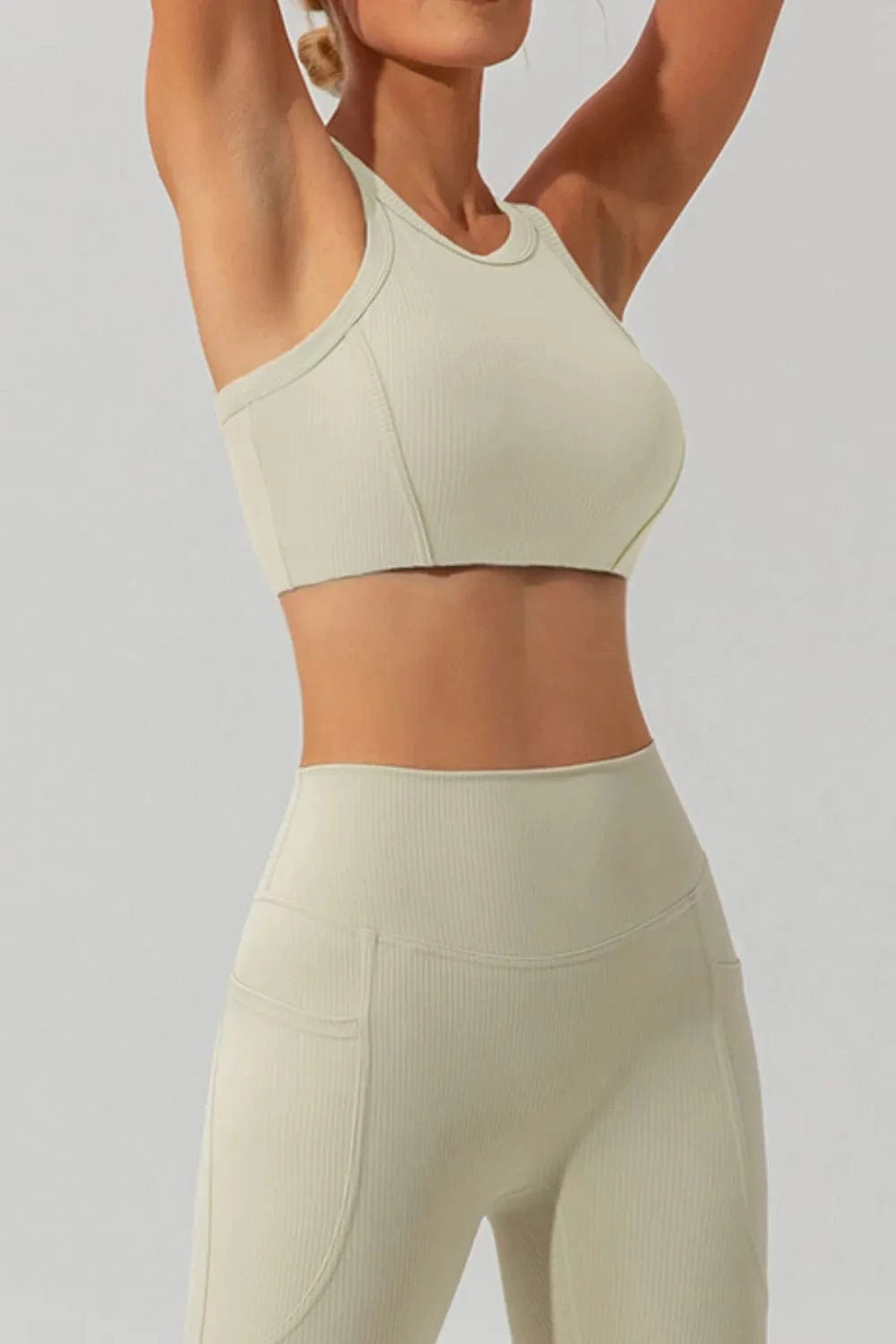 Round Neck Racerback Active Tank - ShalayeFashion
