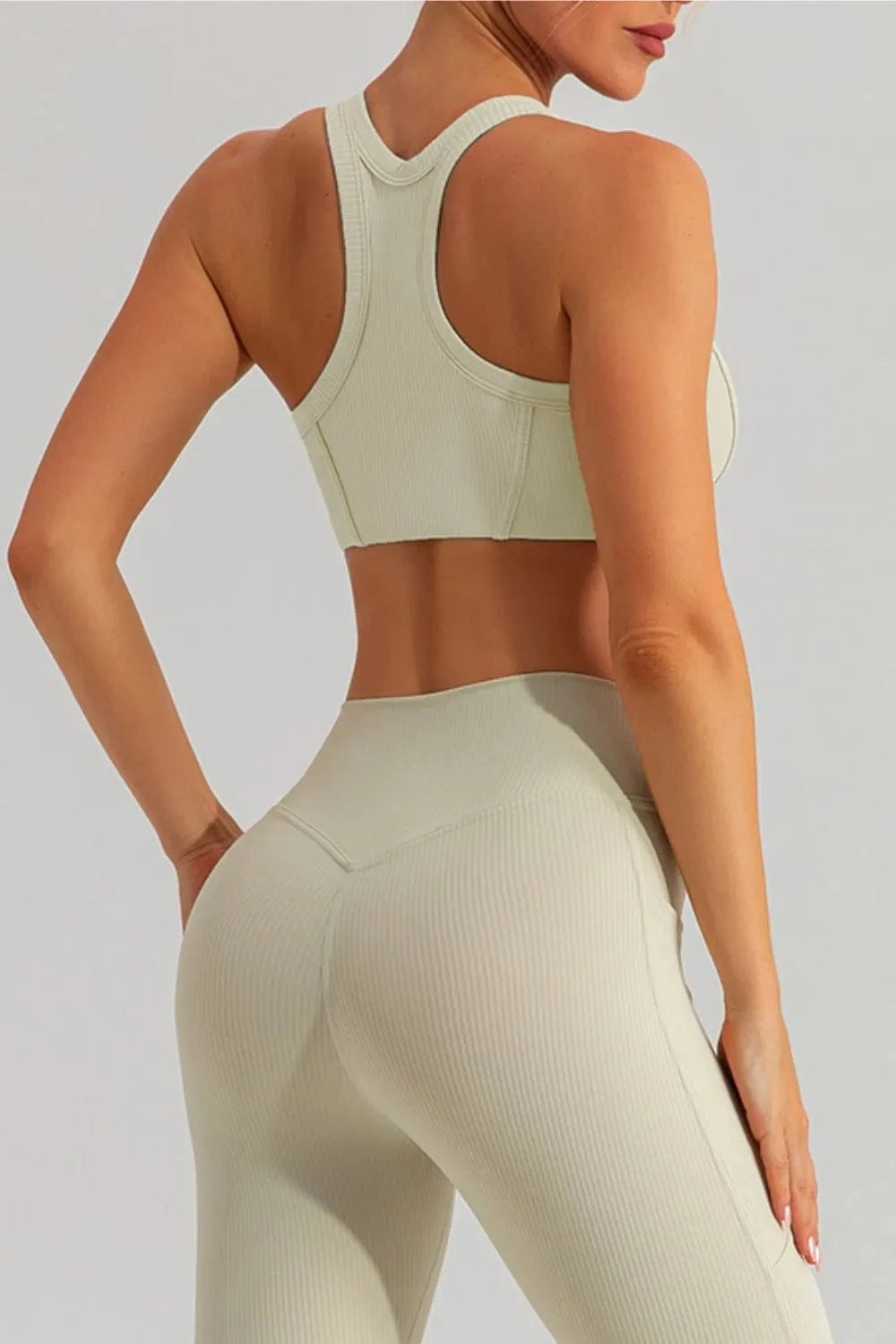Round Neck Racerback Active Tank - ShalayeFashion