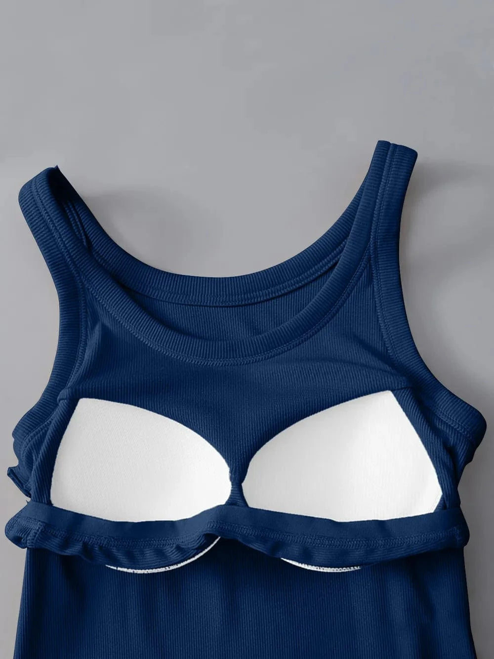 Round Neck Tank with Bra - ShalayeFashion