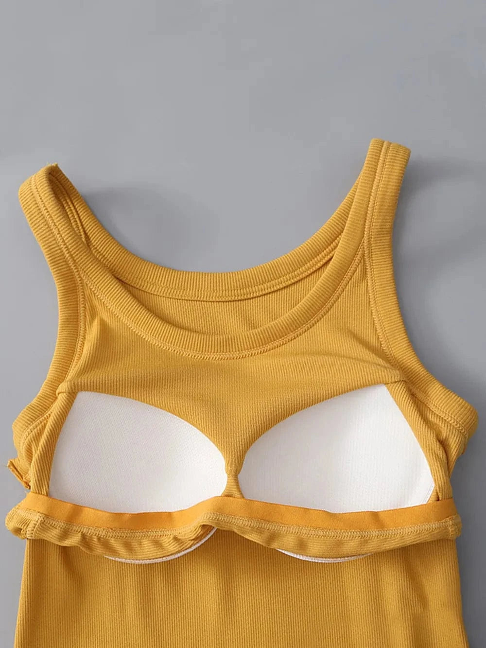 Round Neck Tank with Bra - ShalayeFashion
