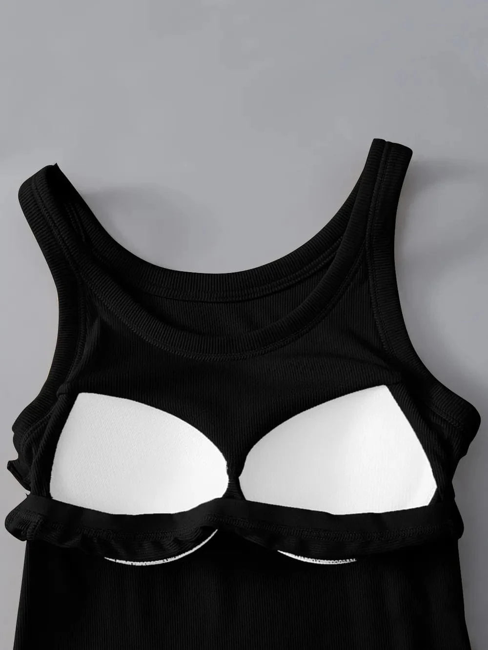 Round Neck Tank with Bra - ShalayeFashion