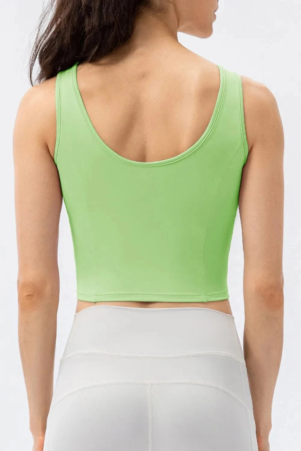 Round Neck Wide Strap Active Tank - ShalayeFashion