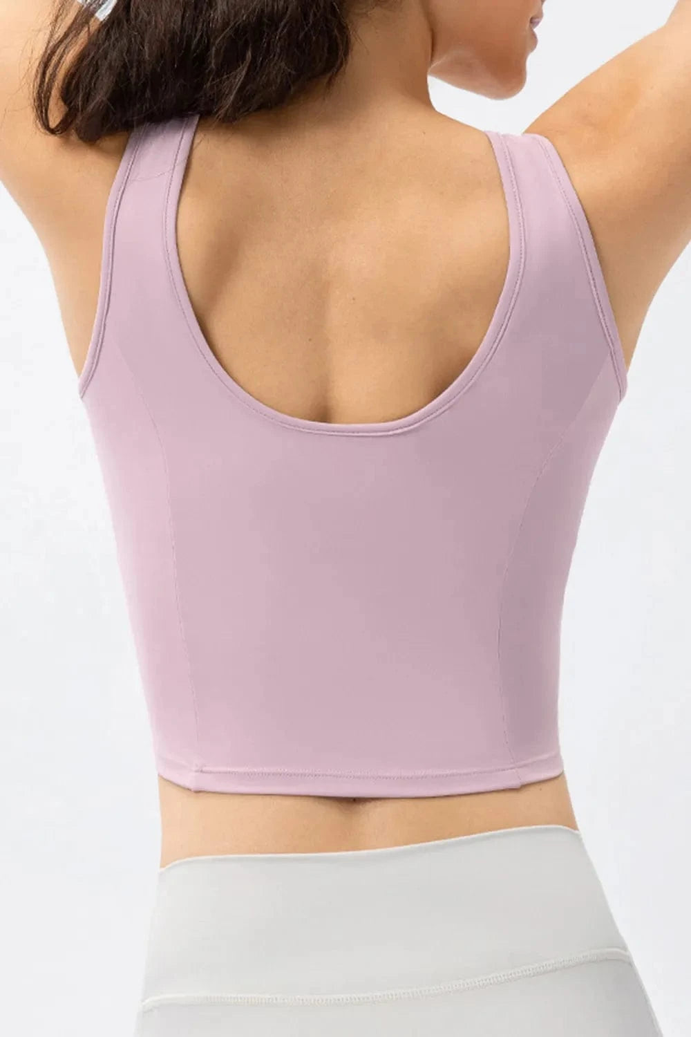 Round Neck Wide Strap Active Tank - ShalayeFashion