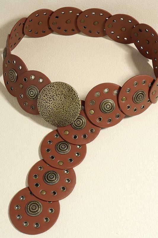 Round Shape PU Leather Belt - ShalayeFashion