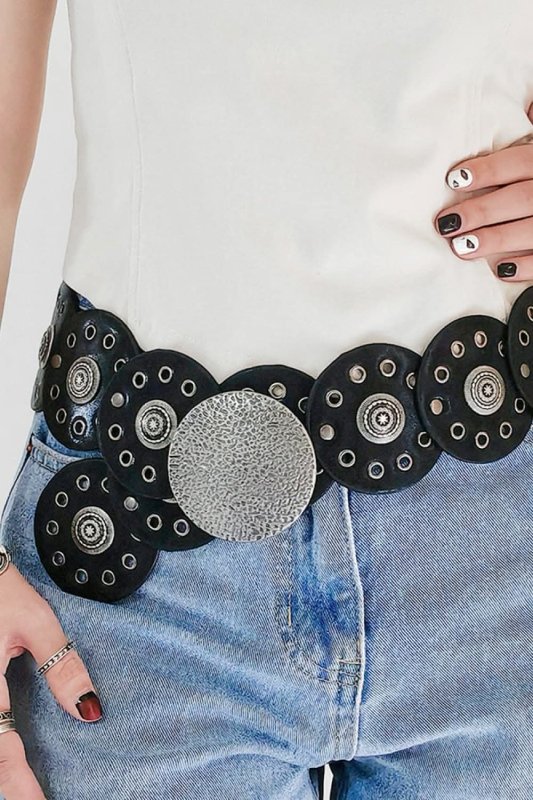 Round Shape PU Leather Belt - ShalayeFashion