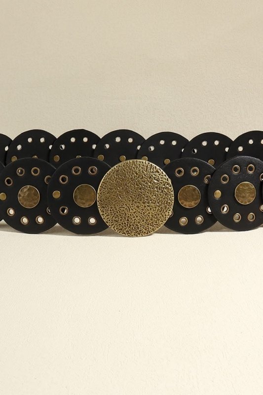 Round Shape PU Leather Belt - ShalayeFashion