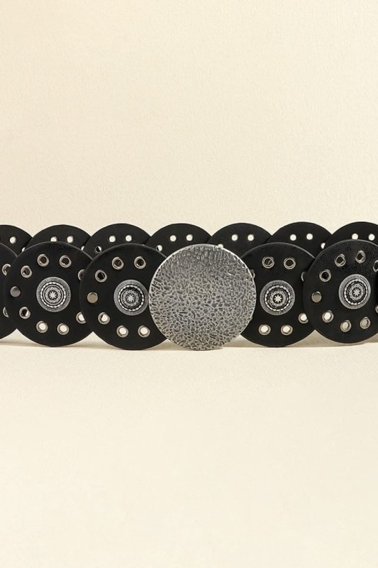Round Shape PU Leather Belt - ShalayeFashion