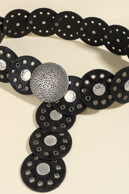 Round Shape PU Leather Belt - ShalayeFashion