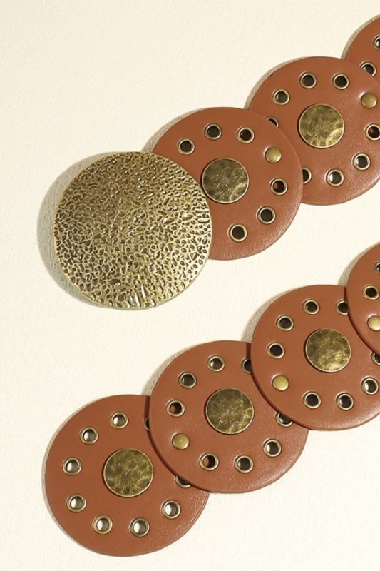Round Shape PU Leather Belt - ShalayeFashion