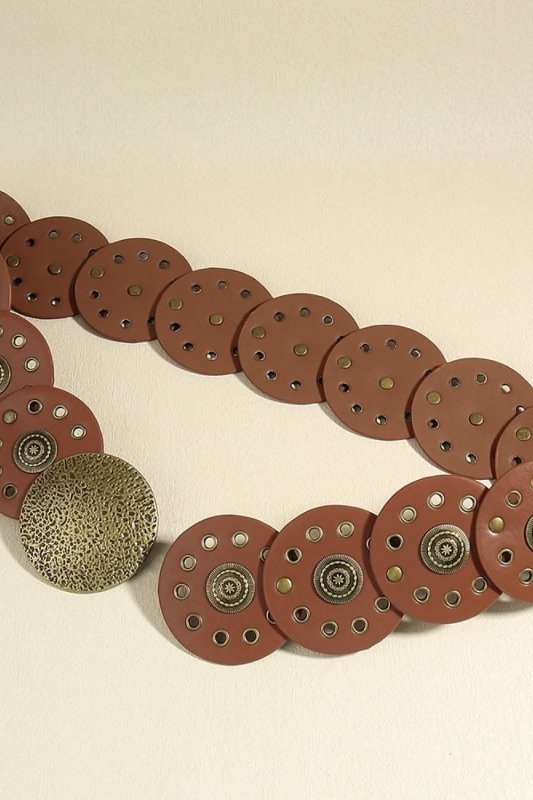 Round Shape PU Leather Belt - ShalayeFashion