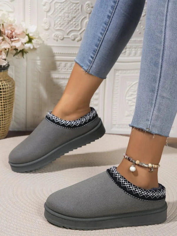 Round Toe Platform Slippers - ShalayeFashion