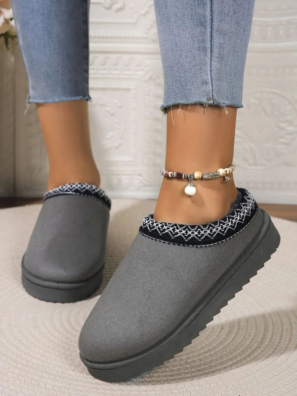 Round Toe Platform Slippers - ShalayeFashion